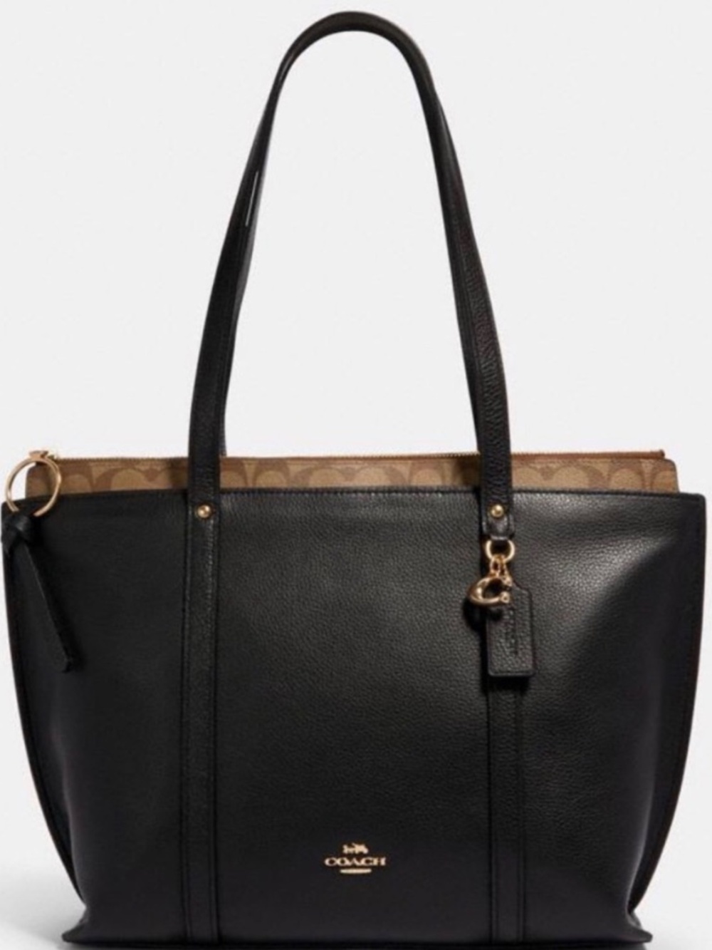 Coach May Tote with Signature Canvas Detail — Style 1575